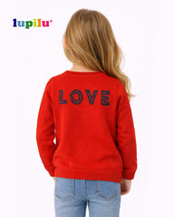 LUPILU RED BACK PRINT CARDIGAN FOR GIRLS