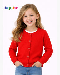 LUPILU RED BACK PRINT CARDIGAN FOR GIRLS