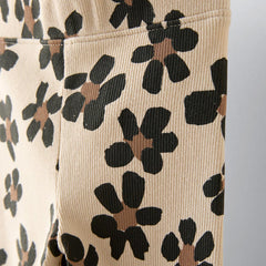 MACYS BEIGE FLORAL PRINTED LEGGING