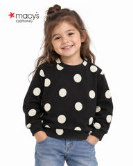 MACYS BLACK POLKA DOT SWEATSHIRT