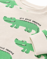 MACYS CREAM CROCODILE PRINT SWEATSHIRT