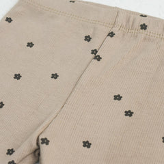 MACYS ECRU PRINTED RIBBED LEGGING -MYS20