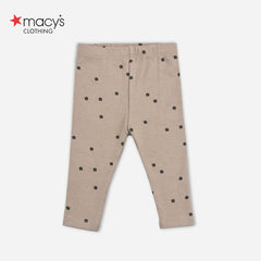 MACYS ECRU PRINTED RIBBED LEGGING -MYS20