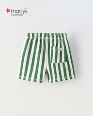 MACYS GREEN STRIPED JERSEY SHORTS