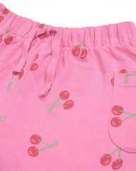 MACYS PINK CHERRY PRINTED JERSEY SHORTS