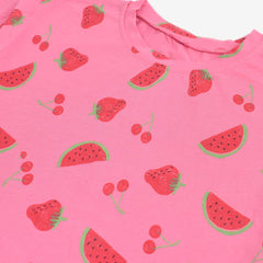 MACYS PINK FRUITY T-SHIRT WITH SHORT SET