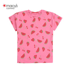 MACYS PINK FRUITY T-SHIRT WITH SHORT SET