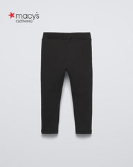 MACYS PLAIN BLACK RIBBED LEGGING
