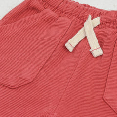 MACYS RED OTTOMAN TEXTURED SHORTS
