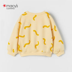 MACYS YELLLOW PRINTED SWEATSHIRT