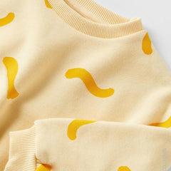 MACYS YELLLOW PRINTED SWEATSHIRT