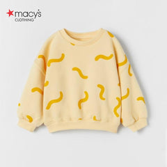 MACYS YELLLOW PRINTED SWEATSHIRT