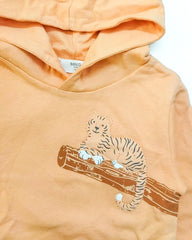 MANGO BABY ORANGE TIGER PRINT HOOD SWEATSHIRT
