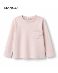 MANGO BABY PASTEL PINK LONG SLEEVE T-SHIRT