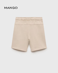 MANGO BEIGE COTTON SHORTS WITH DRAWSTRINGS 87055143