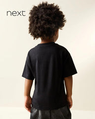 NEXT BLACK BIG SMILE SHORT SLEEVE T-SHIRT