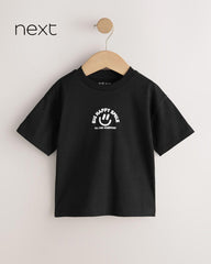 NEXT BLACK BIG SMILE SHORT SLEEVE T-SHIRT