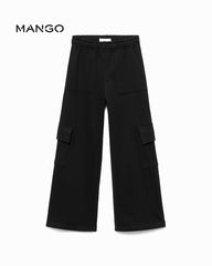 MANGO BLACK COTTON CARGO JOGGER TROUSER 17084422