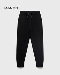 MANGO BLACK DRAWSTRING JOGGER TROUSERS 17033290