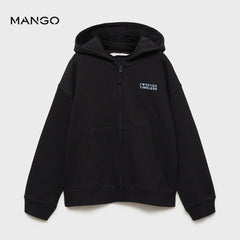 MANGO BLACK FOREVER TIMELESS ZIPPER HOOD