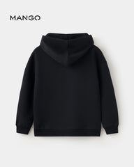 MANGO BLACK HOODIE COTTON SWEATSHIRT