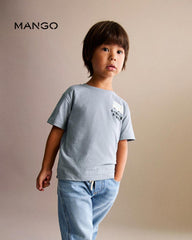 MANGO BLUE CAMPING ROUTE PRINTED T-SHIRT 17053290