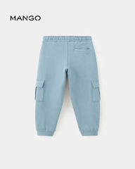 MANGO BLUE COTTON JOGGER CARGO TROUSER 37033308