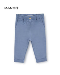 MANGO BLUE COTTON POCKET TROUSER