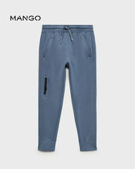 MANGO BLUE JOGGER TROUSERS WITH ELASTIC WAIST 87051512
