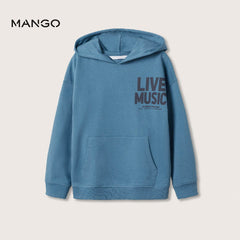 MANGO BLUE LIVE MUSIC PRINTED OVERSIZED HOODIE 27032002