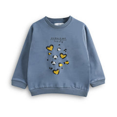 BRANDED BLUE FRENCH TERRY SWEATSHIRT