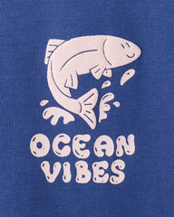 MANGO BLUE OCEAN VIBE SHORT SLEEVE T-SHIRT