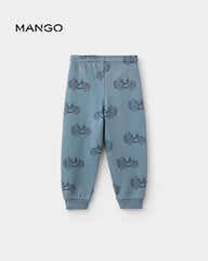 MANGO BLUE PRINTED COTTON JOGGER TROUSER