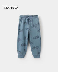 MANGO BLUE PRINTED COTTON JOGGER TROUSER