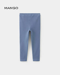 MANGO BLUE WAFFLE COTTON LEGGINGS 37054430