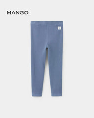 MANGO BLUE WAFFLE COTTON LEGGINGS 37054430