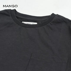 MANGO CHARCOAL GREY COTTON T-SHIRT