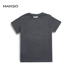 MANGO CHARCOAL GREY COTTON T-SHIRT