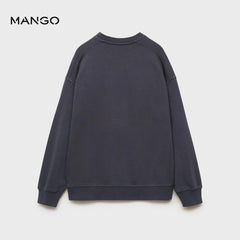 MANGO CHARCOAL PLAIN POCKET SWEATSHIRT