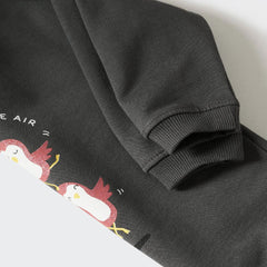 MANGO CHARCOAL PRINTED FLEECE SWEATSHIRT DRESS