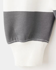 MANGO CHARCOAL STRIPED COTTON BLEND SWEATSHIRT