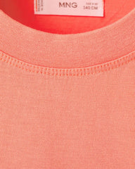 MANGO CORAL BOXY FIT PERMANENT VACATION COTTON T-SHIRT