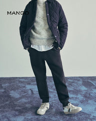 MANGO DARK CHARCOAL QUILTED COTTON INTERIOR TROUSER 17047899