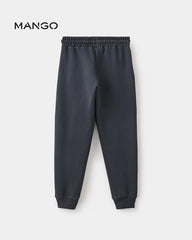 MANGO DARK CHARCOAL QUILTED COTTON INTERIOR TROUSER 17047899