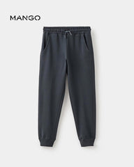 MANGO DARK CHARCOAL QUILTED COTTON INTERIOR TROUSER 17047899