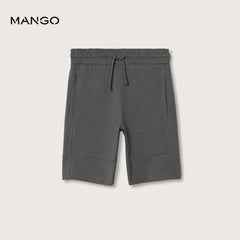 MANGO DARK GREY COTTON JEGGER BERMUDA SHORT