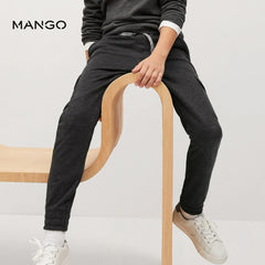 MANGO DARK GREY POCKET JOGGER TROUSERS