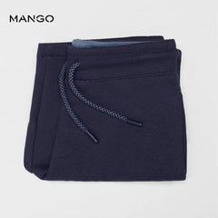 MANGO NAVY COTTON SHORTS WITH ELASTIC WAIST 67044783