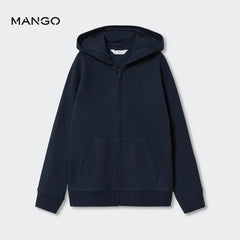 MANGO DARK NAVY ZIIPED HOODIE 1030