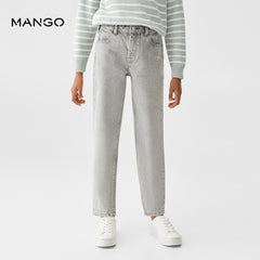 MANGO DENIM GREY MOM FIT JEANS 57003801